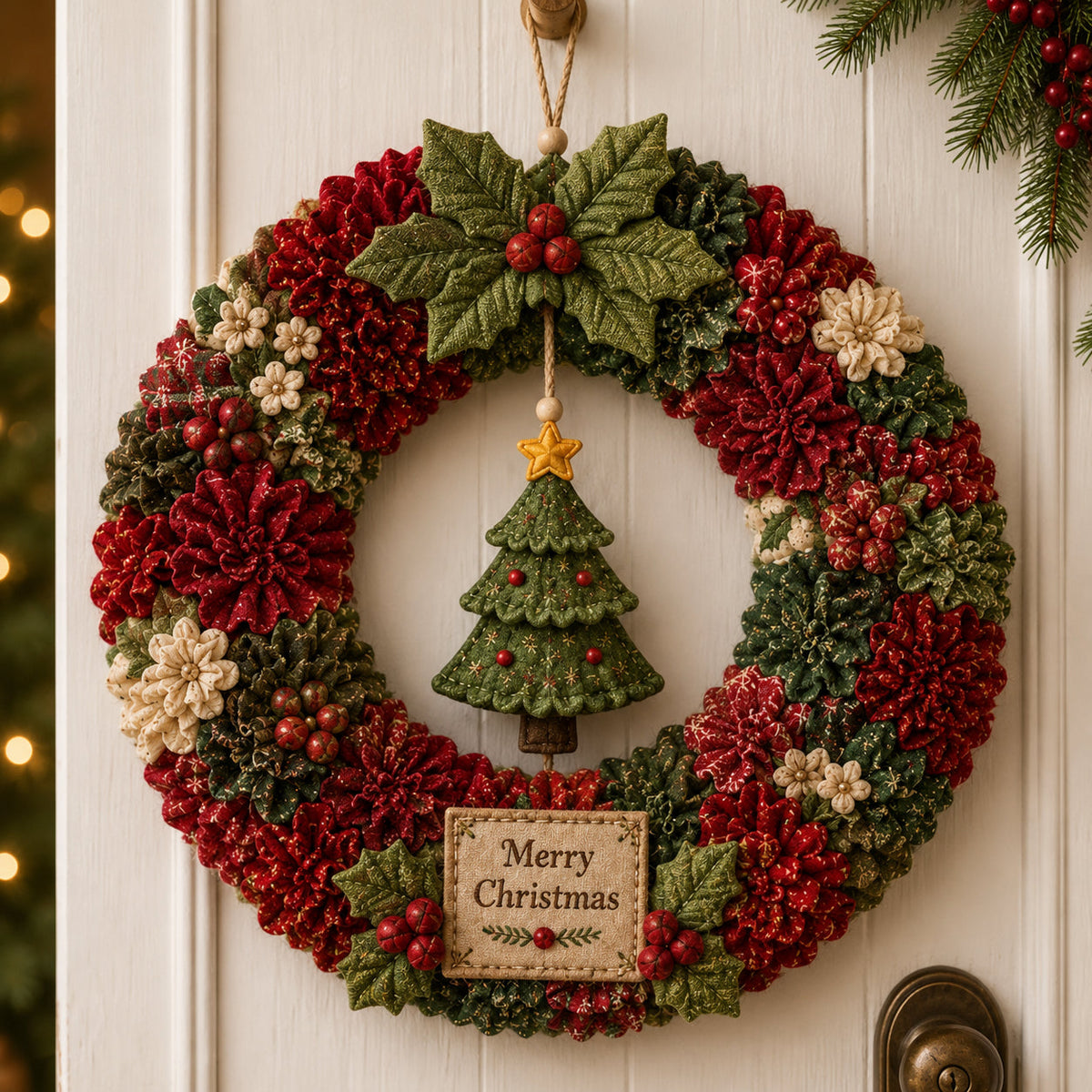 🔥49% Off Last Day 🔥🎄 3D Fabric Poke Wreath DIY Kit BVJ®