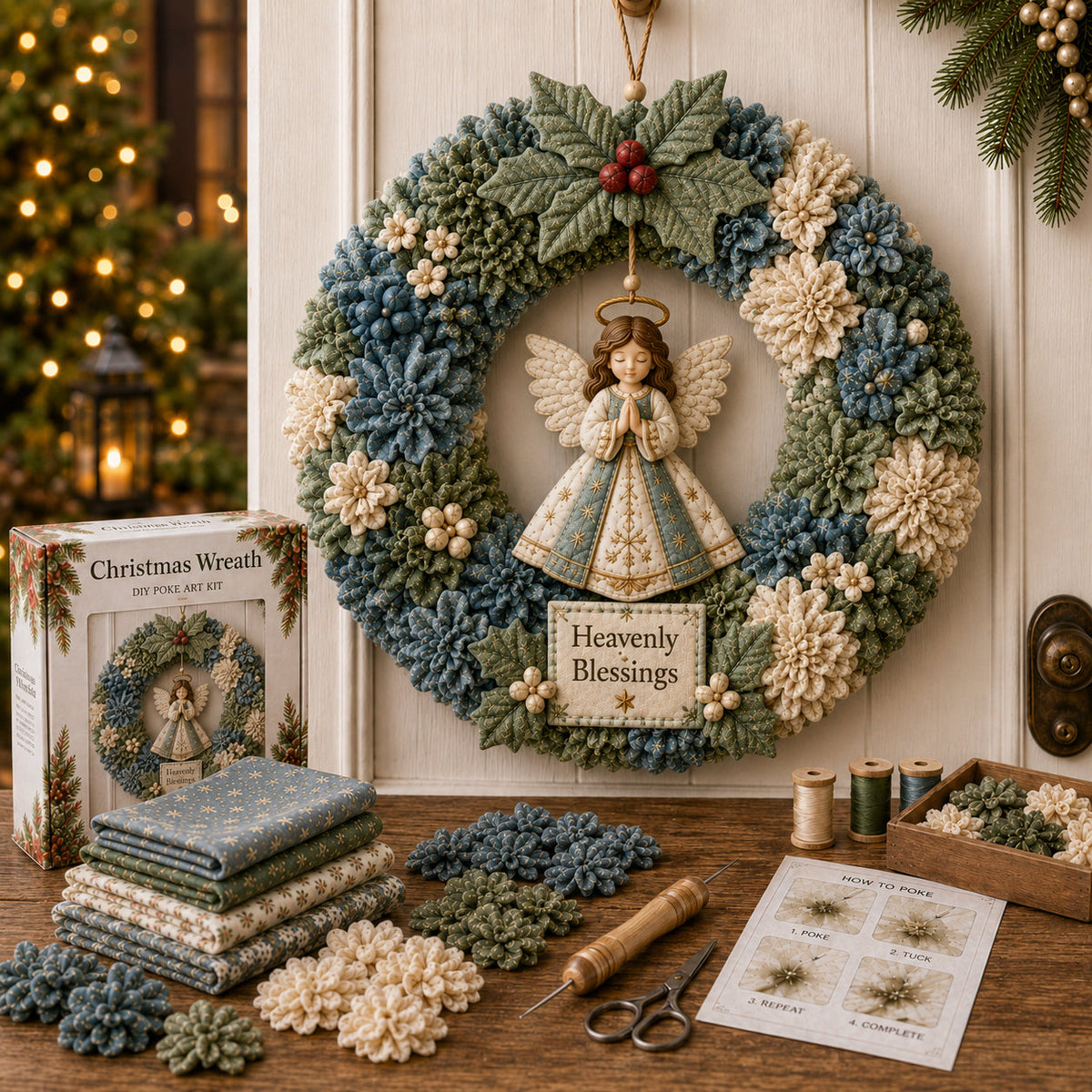 🔥49% Off Last Day 🔥🎄 3D Fabric Poke Wreath DIY Kit BVJ®