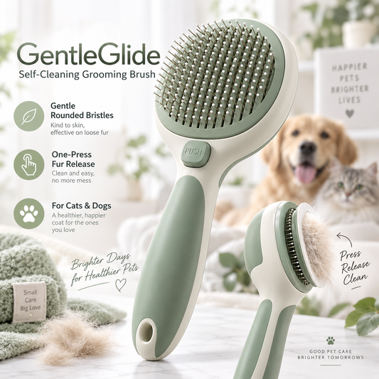 GentleGlide Self-Cleaning Grooming Brush