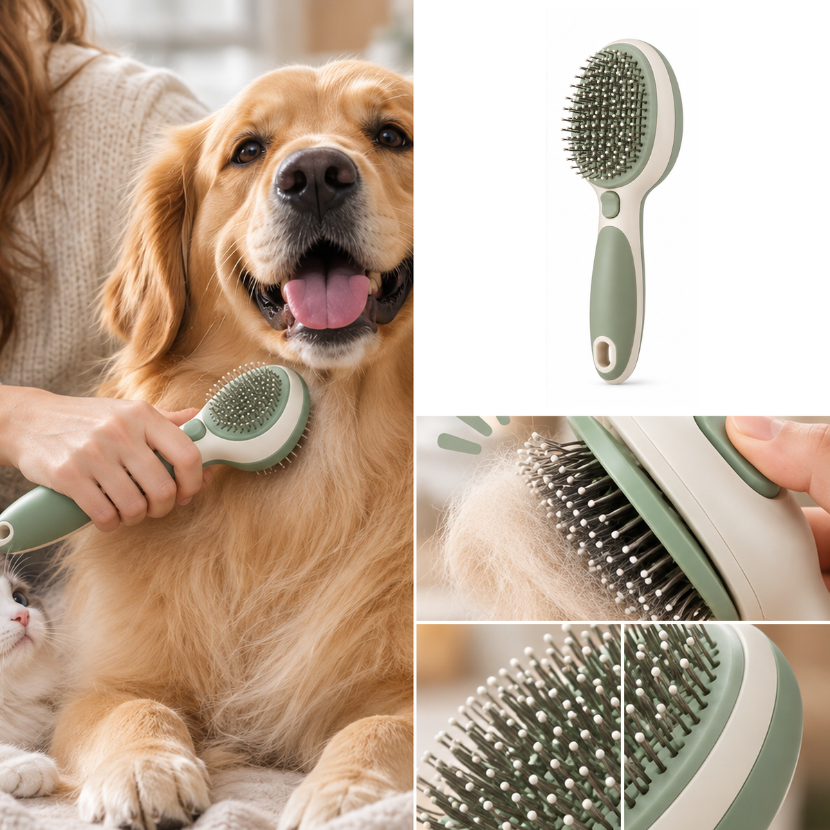 GentleGlide Self-Cleaning Grooming Brush