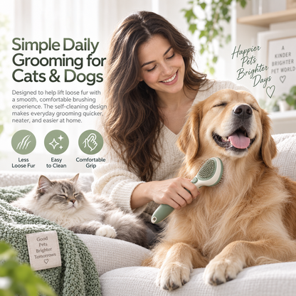 GentleGlide Self-Cleaning Grooming Brush