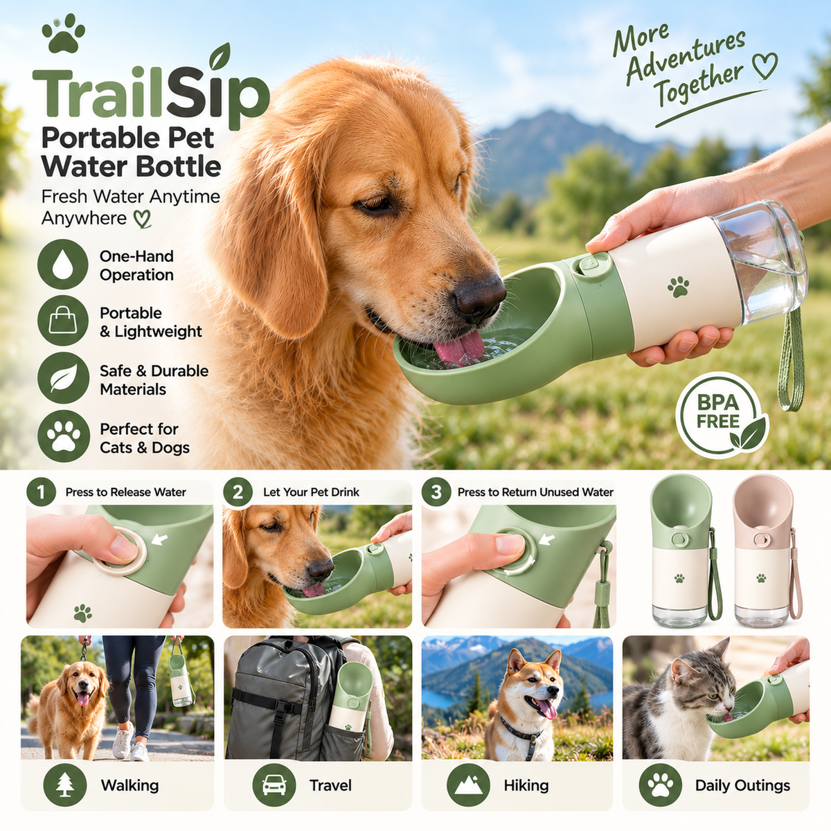 Portable Pet Water Bottle